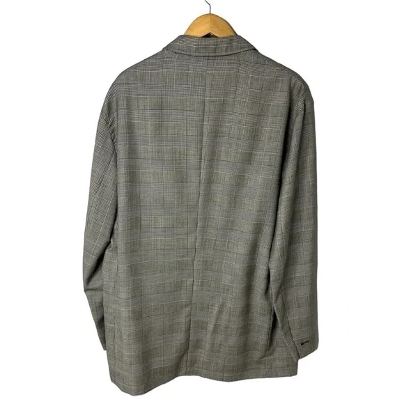 Gianni Versace Plaid Button Front Jacker Black and White Size 54 (XXL) Vintage - Picture 3 of 10